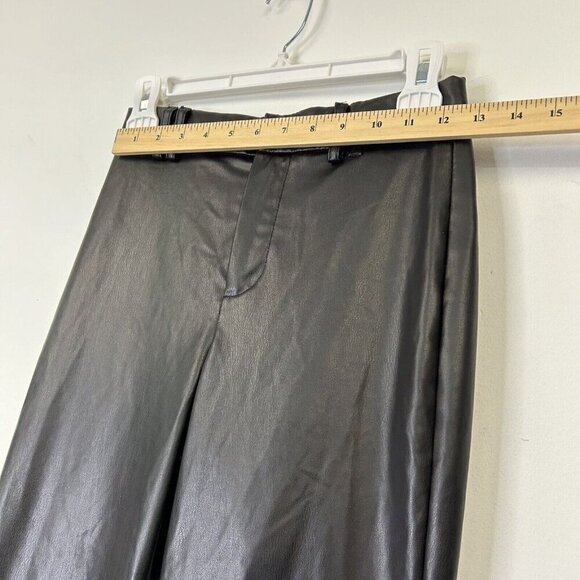 Zara Faux Leather Flare Pants Womens Size XS Black - Picture 5 of 10